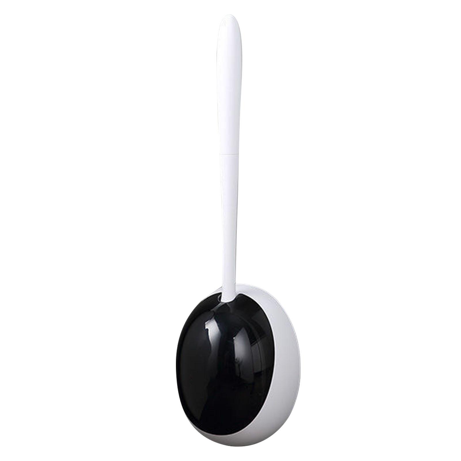 Toilet Brush Holder Set Wall Mounted Bathroom Cleaning Bowl Brush Kit for Home Hotel Black
