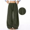 New Style Lazy Style High Waist Casual Versatile Drapey Drawstring Wide Leg Pants