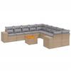 Vidaxl 11-Cz. Garden Furniture Set With Cushions, Beige, Poly Rattan
