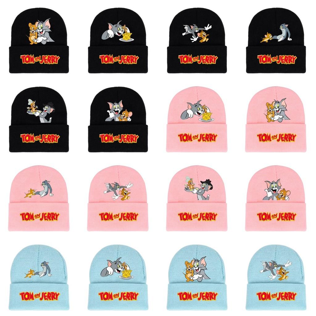 Jerry And Tom Cartoon Print Knitted Hat Hip Hop Cap Outdoor Fashion Gift Unisex