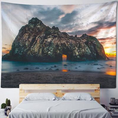 Bohemian Tapestry Wall Hanging, Hippie Wallpaper, Sea View Sunrise, Living Room Bedroom, Blanket, Bed Sheet, Beach Towel