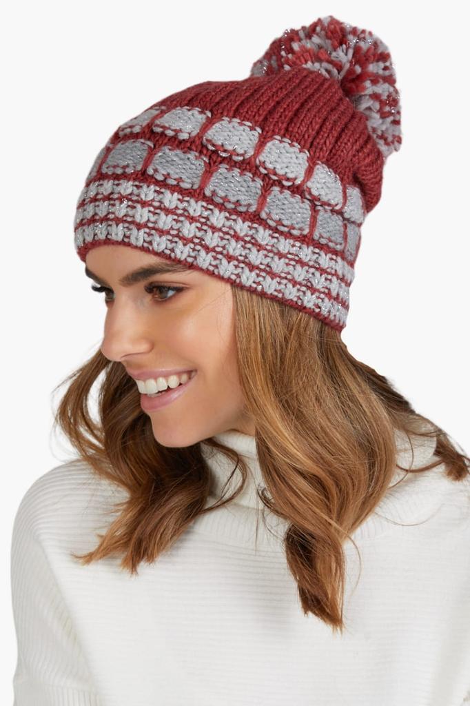 Amanda Women' Hat with Pompom Red