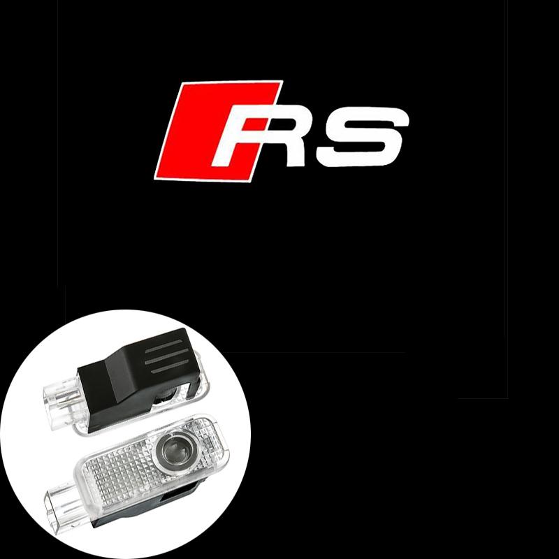 For Audi S4 2Pcs Led Car Logo Door Welcome Light For Audi A4 A6 C6 C7 A5 A7 A8 Q3 Q5 Q7 TT S3 S6 RS3 RS4 RS5 Sline Quattro Auto Accessories