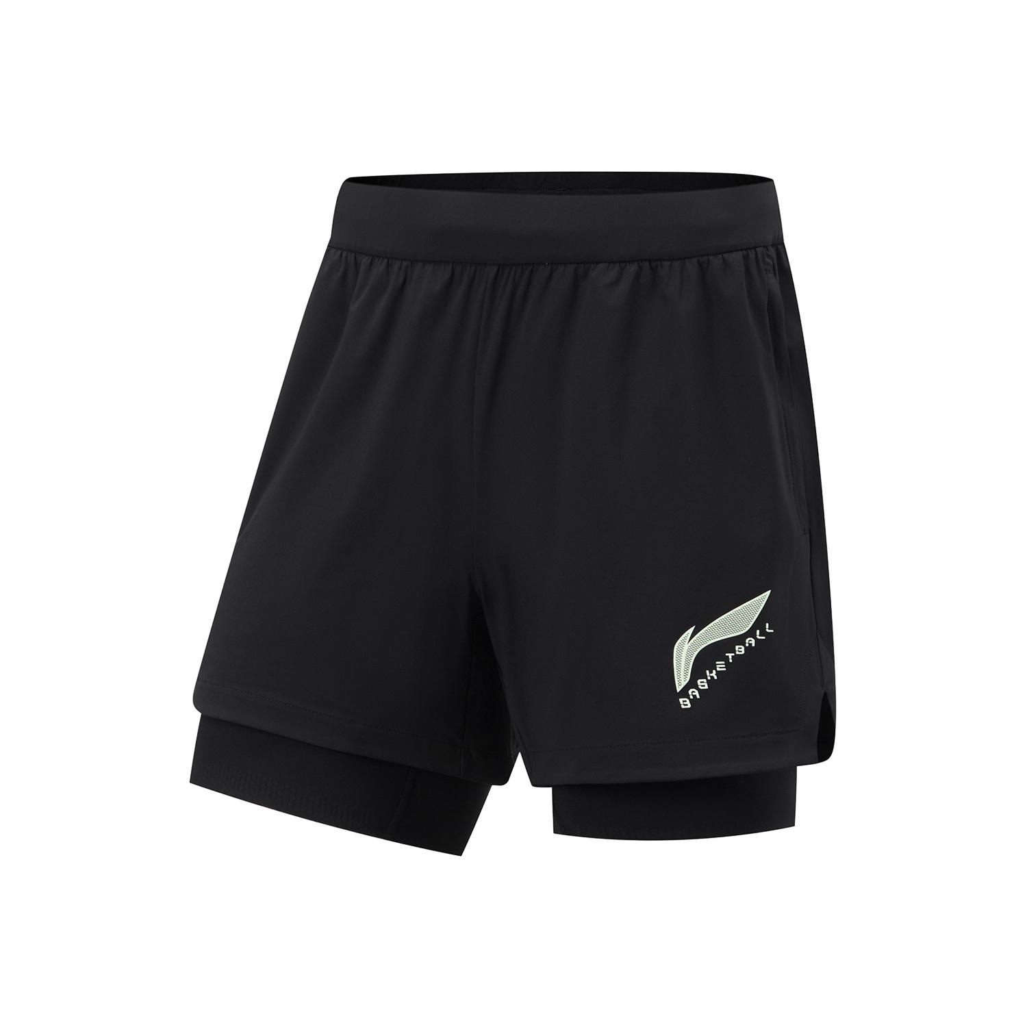 

Мужские шорты Li Ning CBA Series, однотонные, средней талии, с логотипом, черные AKSU675-1 M