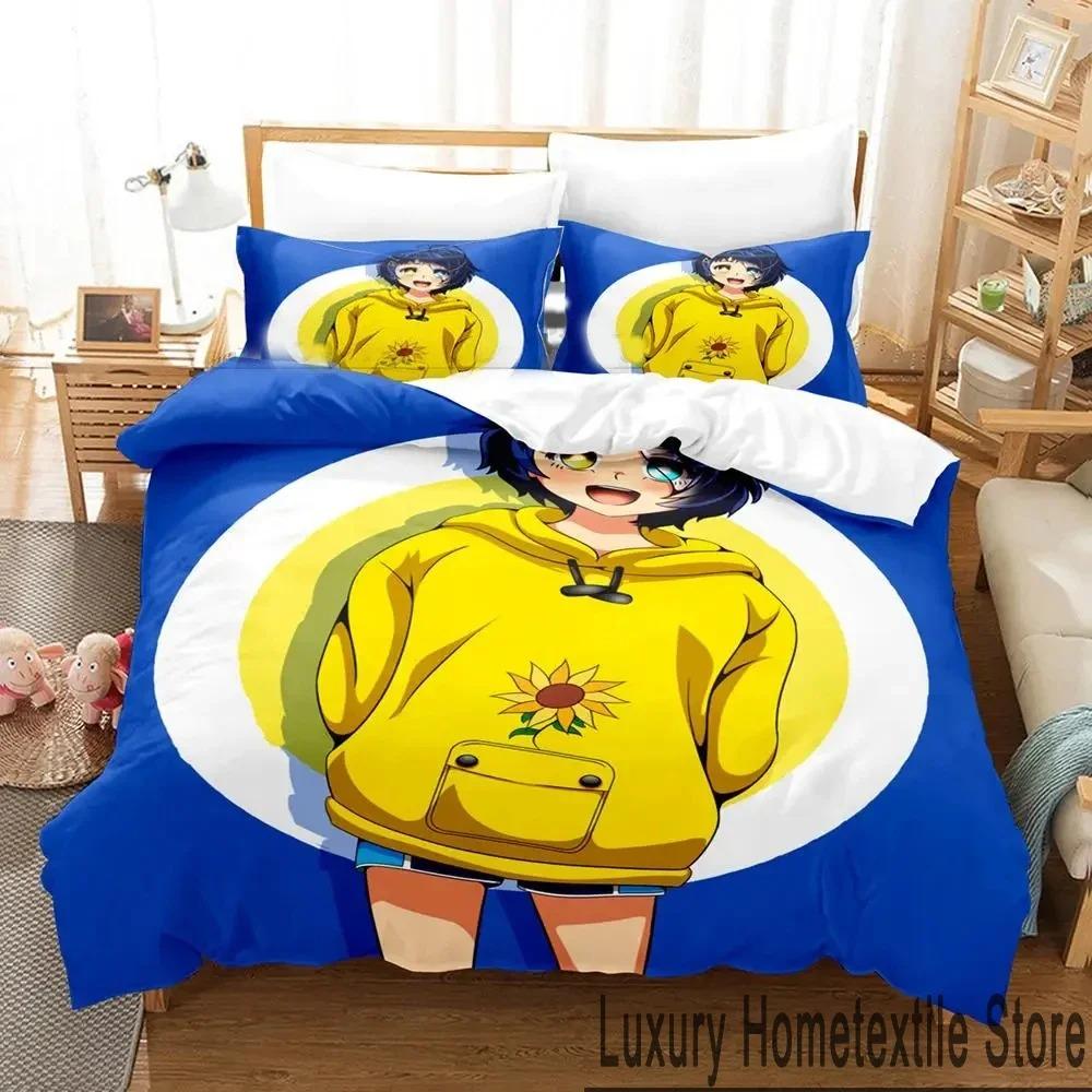 3D Print Anime Wonder Egg Priority Bedding Set Duvet Cover Bed Set Quilt Cover Pillowcase Comforter King Queen Size Boys Adult