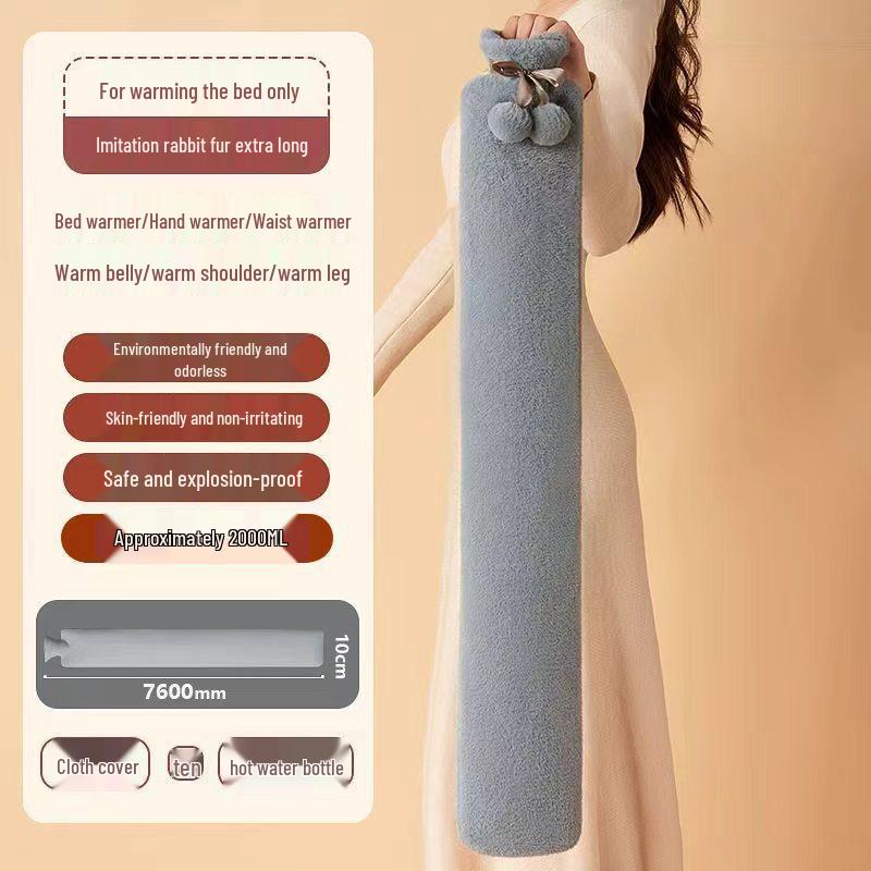 Extra Large Plush Hot Water Bottle - Explosion-Proof Hand, Body, and Foot Warmer
