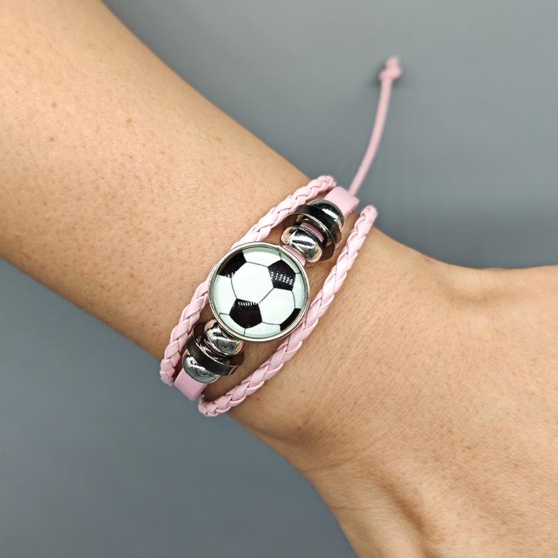 European & American Sports Style Beaded Football Friendship Bracelet - Y2K Commemorative Fan Accessory