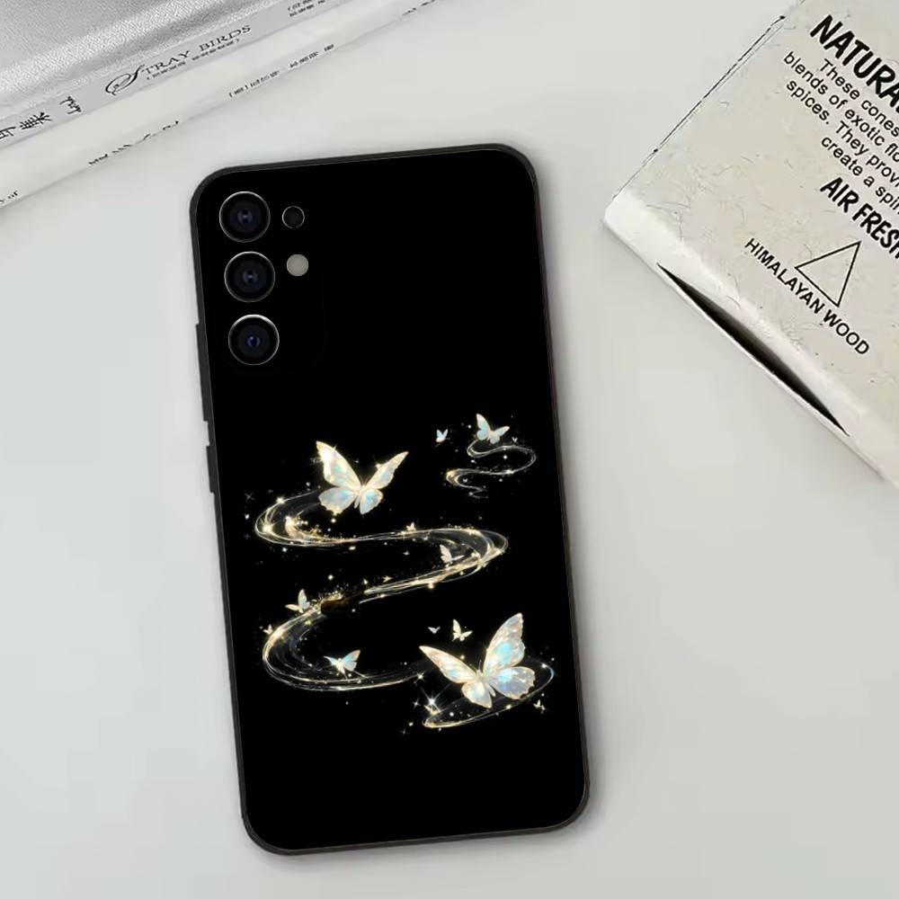 Glow In The Dark Butterfly   Phone Case For Samsung S25,S24,S21,S22,S23,S30,Ultra,S20,Plus,Fe,Lite,Note,10,Black Cover