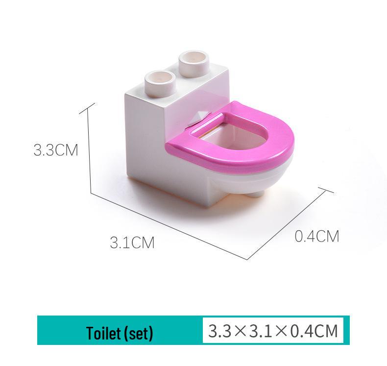 LEGO Duplo-Compatible Large Bricks: Kitchen, Bathroom, Furniture & Food Play Accessories for Children's Building Toys