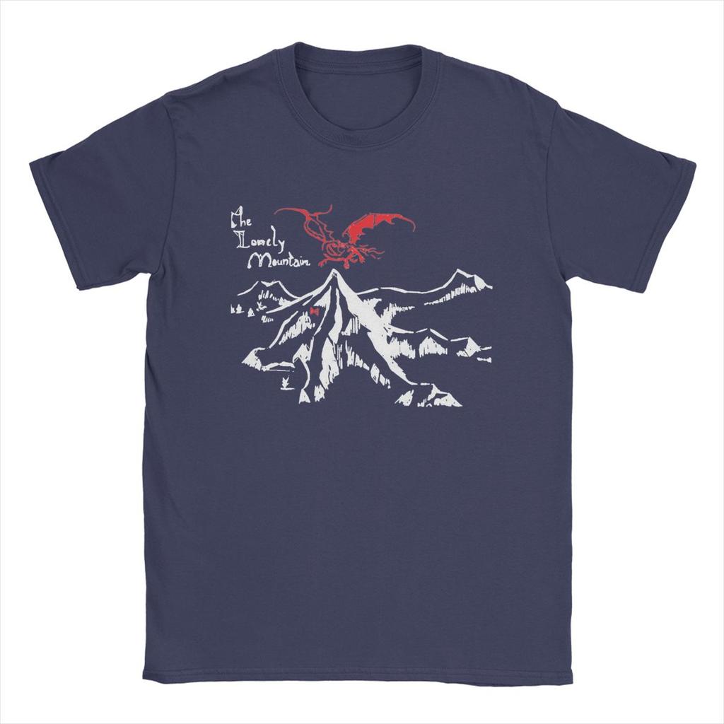 Men T-Shirt Lonely Mountain T-The L-Lords Of The R-Rings Mordor Vintage 100% Cotton Tees Short Sleeve T Shirt Tops Plus Size