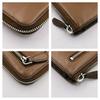 Used Prada Long Wallet L-shaped Zipper Leather Bi-color Brown Orange with GC