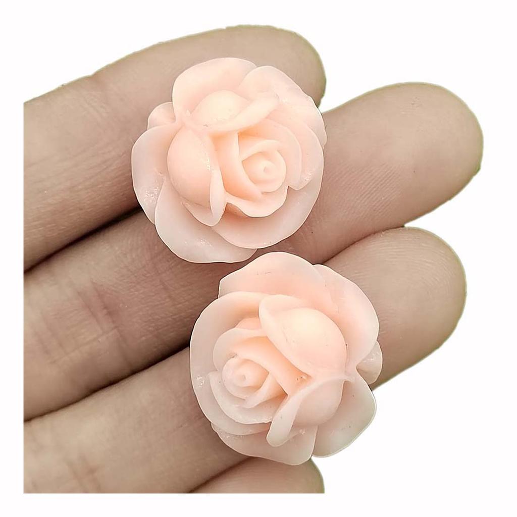 Pastel Color Rose Flower Flatback Resin Cabochon Scrapbooking Hair Accessories DIY Phone Case Decoration Craft