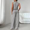 Women's checkered cardigan suit vest wide-leg trousers suit women's clothing