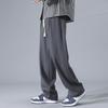 Men's spring and autumn new loose straight casual pants men's drape wide legs