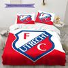 FC Utrecht Muster Bettwäsche Heimdekoration Geburtstagsgeschenk (1 Bettbezug + 2 Kissenbezüge, ohne Füllung)
