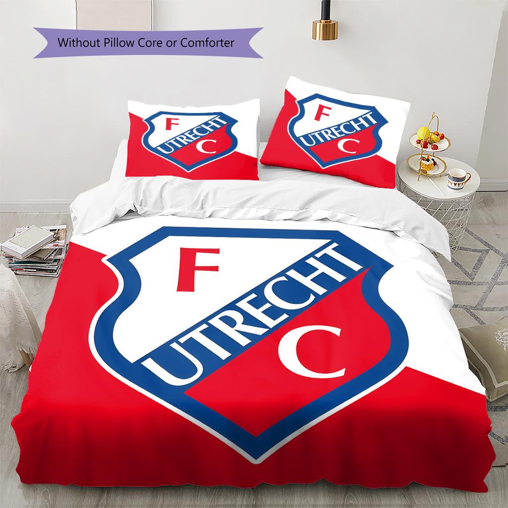 FC Utrecht Muster Bettwäsche Heimdekoration Geburtstagsgeschenk (1 Bettbezug + 2 Kissenbezüge, ohne Füllung)