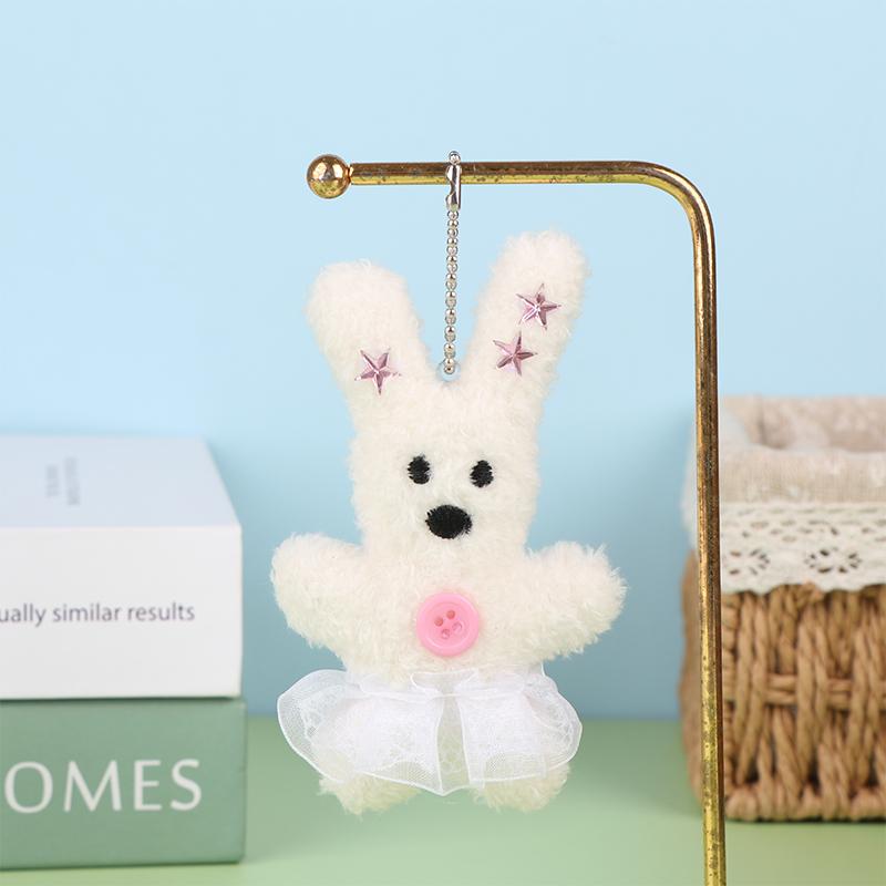 

Брелок в виде кружевного кролика из мультфильма, симпатичная плюшевая кукла в корейском стиле, брелок для сумки, кулон, рюкзак, подвесное украшение, аксессуары для ключей белый