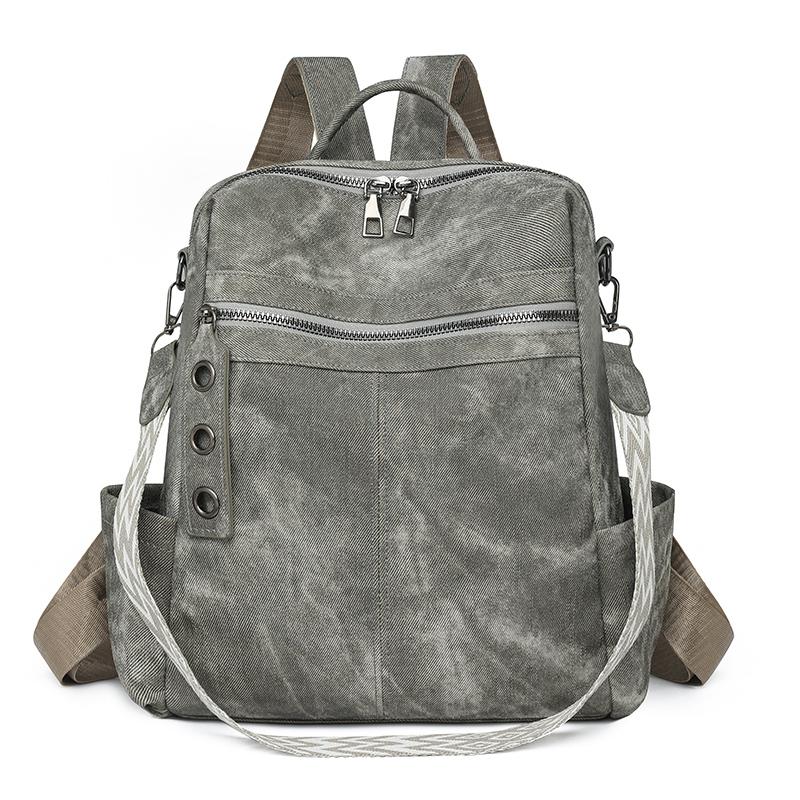 Mochila PU para Mujer Mochila de Gran Capacidad Bolso de Hombro Multifunción