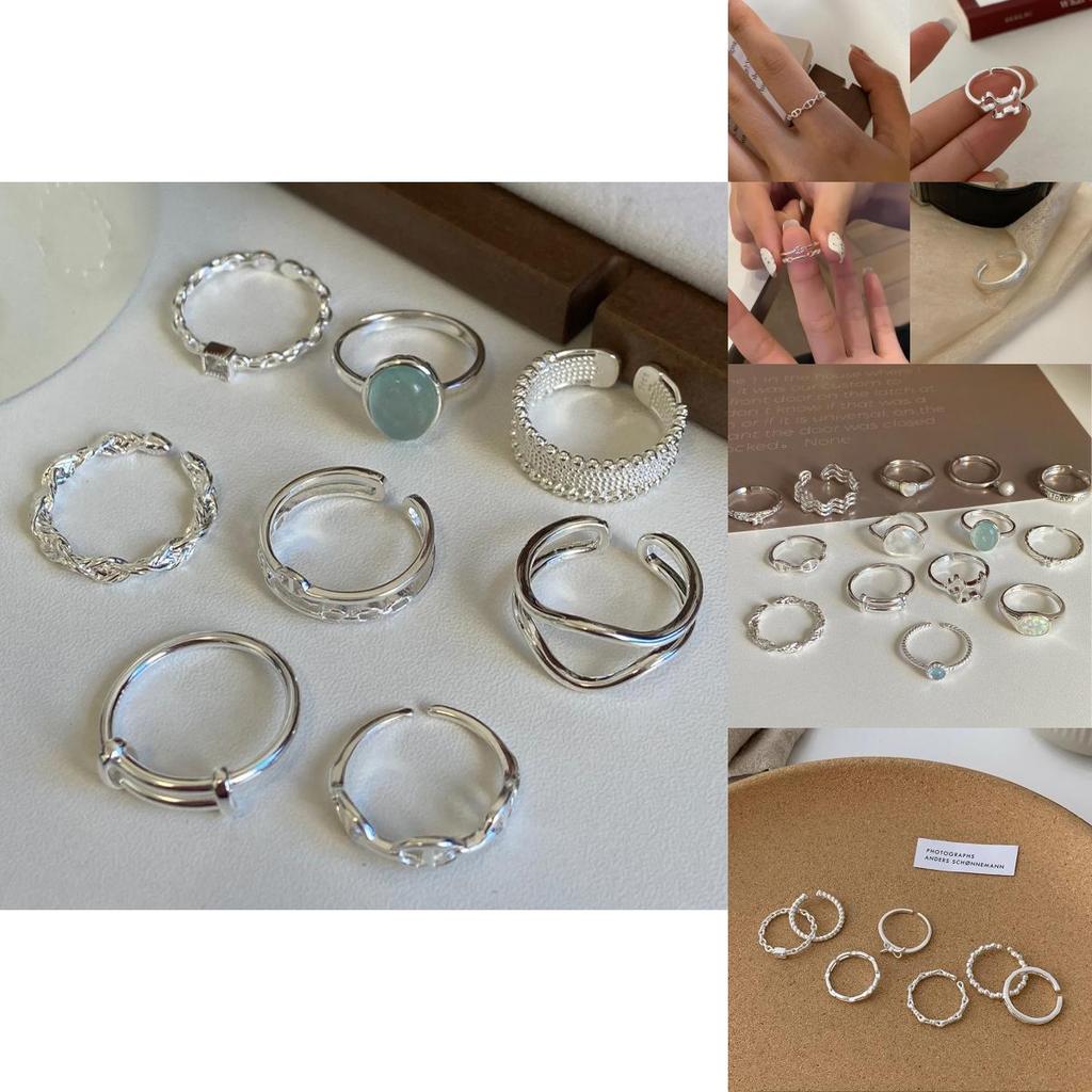 Elegant Korean 925 Sterling Silver Minimalist Ring For Women With Adjustable Open Design And Modern Aesthetic