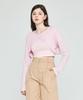 Depassion See-Through Crop Long Sleeve T-Shirt (Pink)