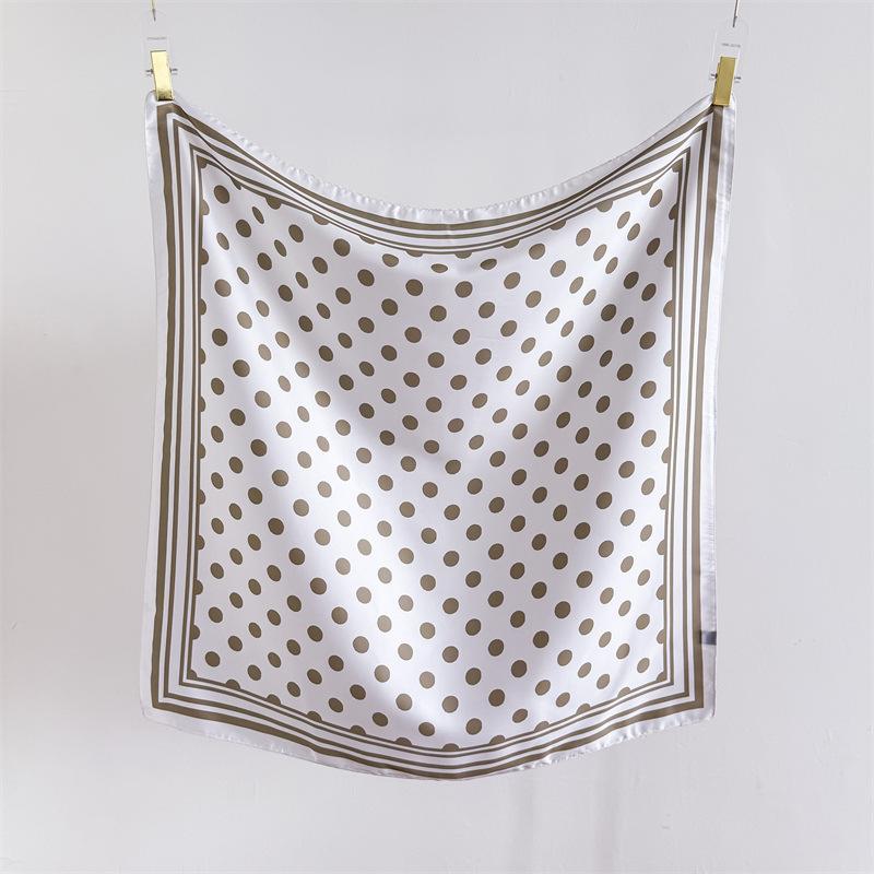 French polka dot simulation silk high-end large square scarf silk scarf printed shawl decorative scarf sunscreen scarf headscarf scarf