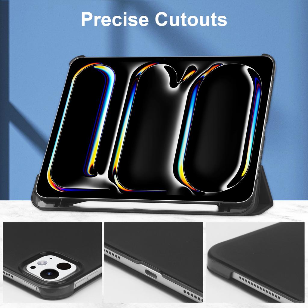 For iPad Pro 11 (2025)/11 (2024) Case Stand PU Leather + PC Matte Back Tablet Case