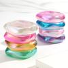 New AB Colorful Irregular Square Resin Wide Bangle for Women Statement Acrylic Geometric Bracelets Valentine's Day Jewelry Gifts