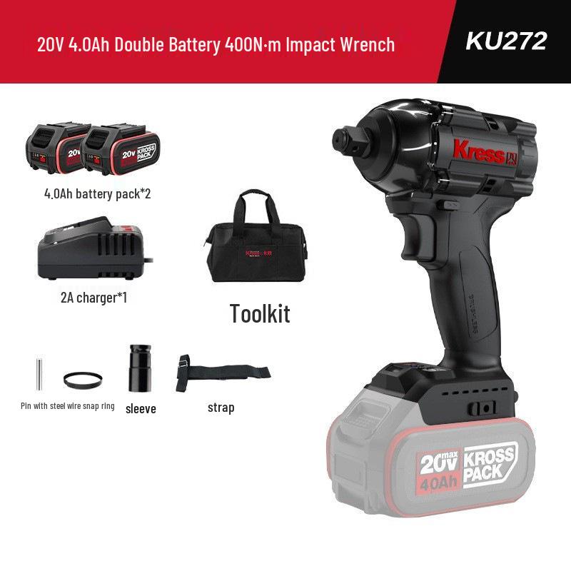 Kasheng KU272 Woodworking 20V Electric Impact Wrench, High Torque Brushless Lithium Battery Rechargeable.