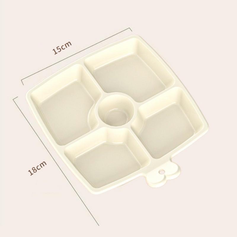 3/5/6 Grids Korean Style Fruit Plates Dining-Table Divided Seasoning Plate Refrigerator Dessert Storage Box Kitchen Gadget