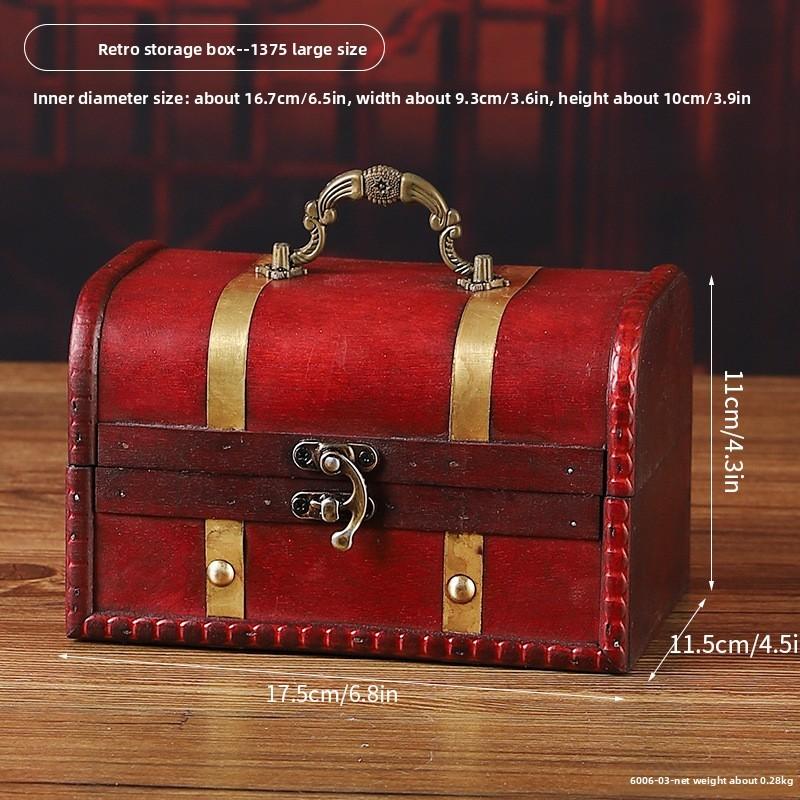 Wooden Privacy Storage Box With Lock For Jewelry And Keys For Bedroom And Living Room