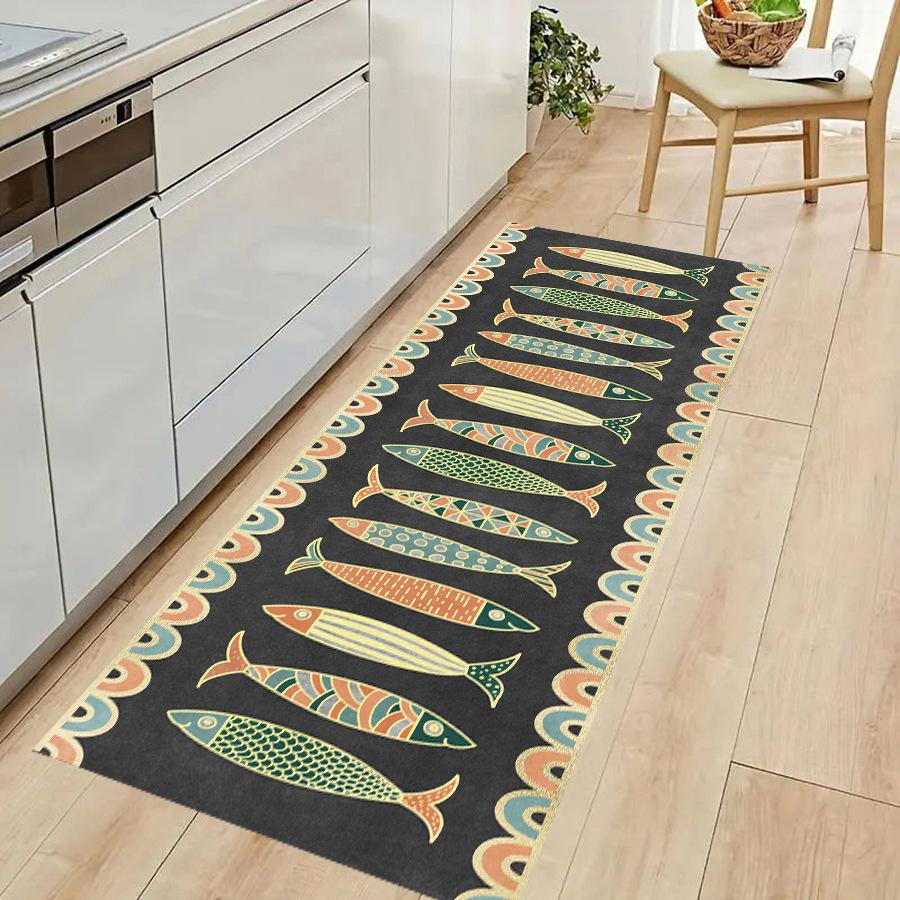 1pc Colored Board Printed Kitchen Floor Mat Household Carpet Non-Slip Door Mats Rug Home Decor