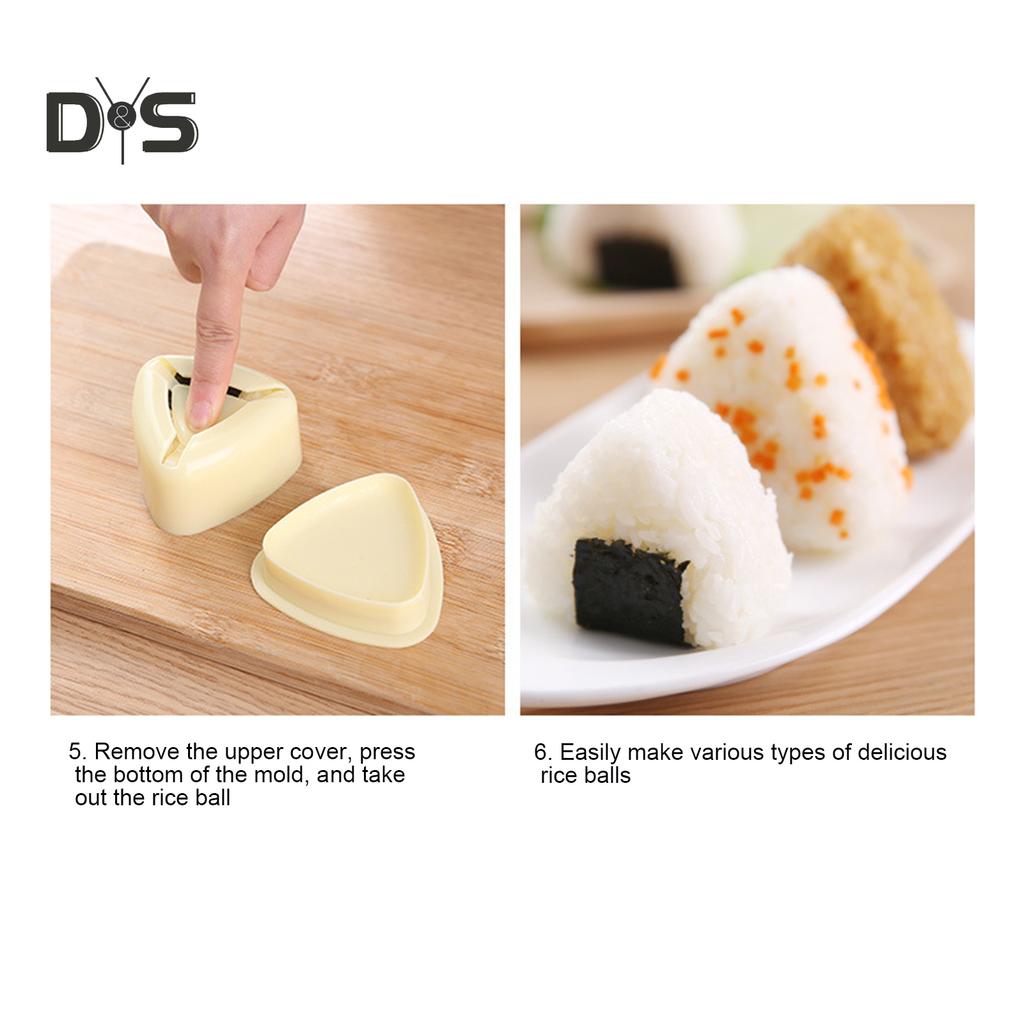 SW Portable Triangle Rice Ball Mold with Spoon Press Sushi Maker ...
