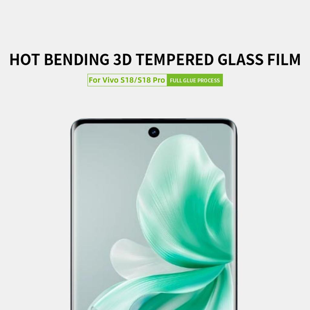 PINWUYO For vivo S18 5G/S18 Pro 5G Screen Protector HD Clear Tempered Glass Film Full Glue 3D Hot Bending