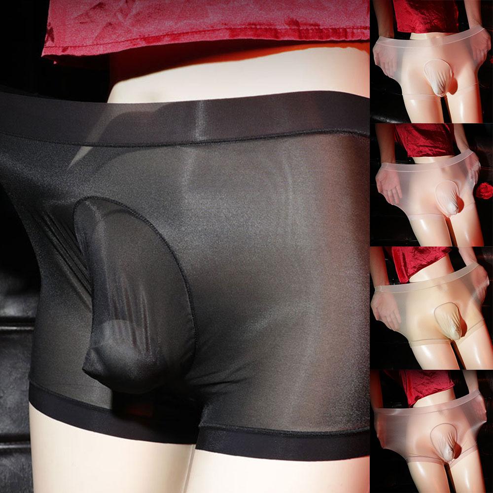 Průhledné 1*spodky Sexy Sheer Boxer Pouch Mesh