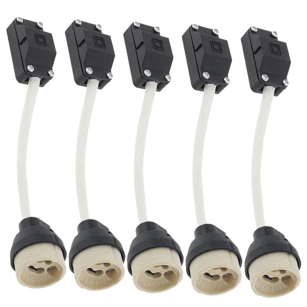 5pcs GU10 Lamp Holder On Bracket Ceramic Lamp Bases Connector for LED Light Bulbs / Downlight with Terminal Box Socket