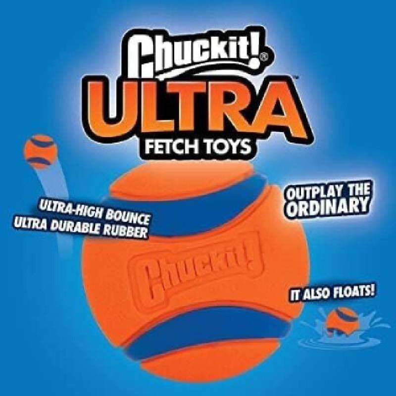 Chuckit Gummiball Medium Einzelpack Robustes Kauspielzeug Interaktives Geräuschspiel Haustier Hundespielzeug