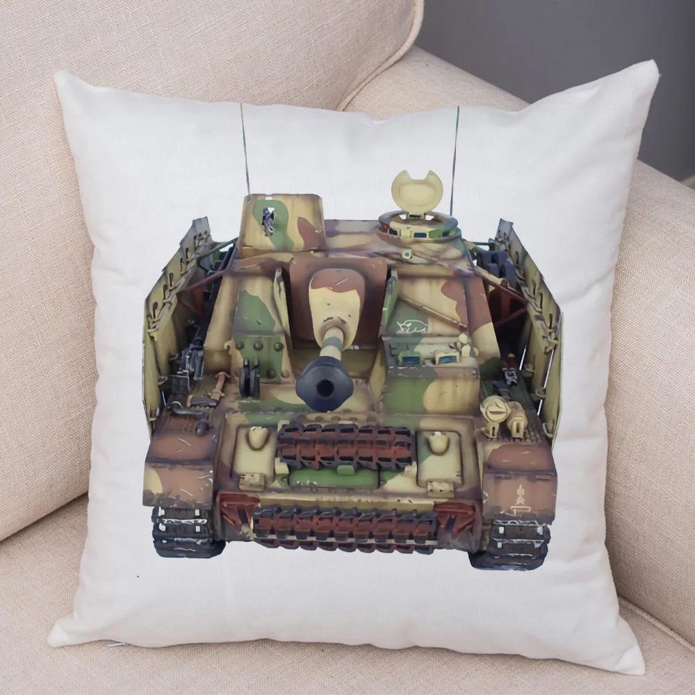 Toy Tank Pattern Pillowcase Office Living Room Car Ornaments Home Pillowcase