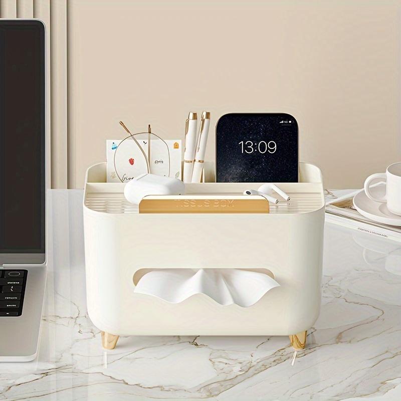 1pc Multifunctional Desk Organizer Tissue Boxes Remote Control And Miscellaneous Storage Box Car Desktop Tissue Holder