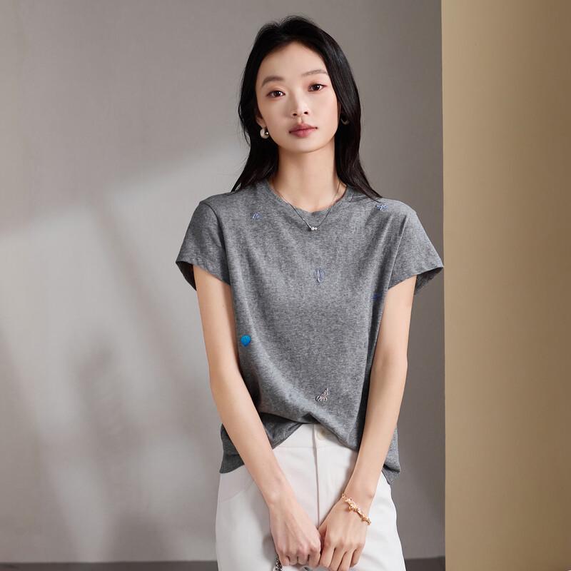 SOFSIL 2026 Summer Embroidered Short-Sleeve T-Shirt