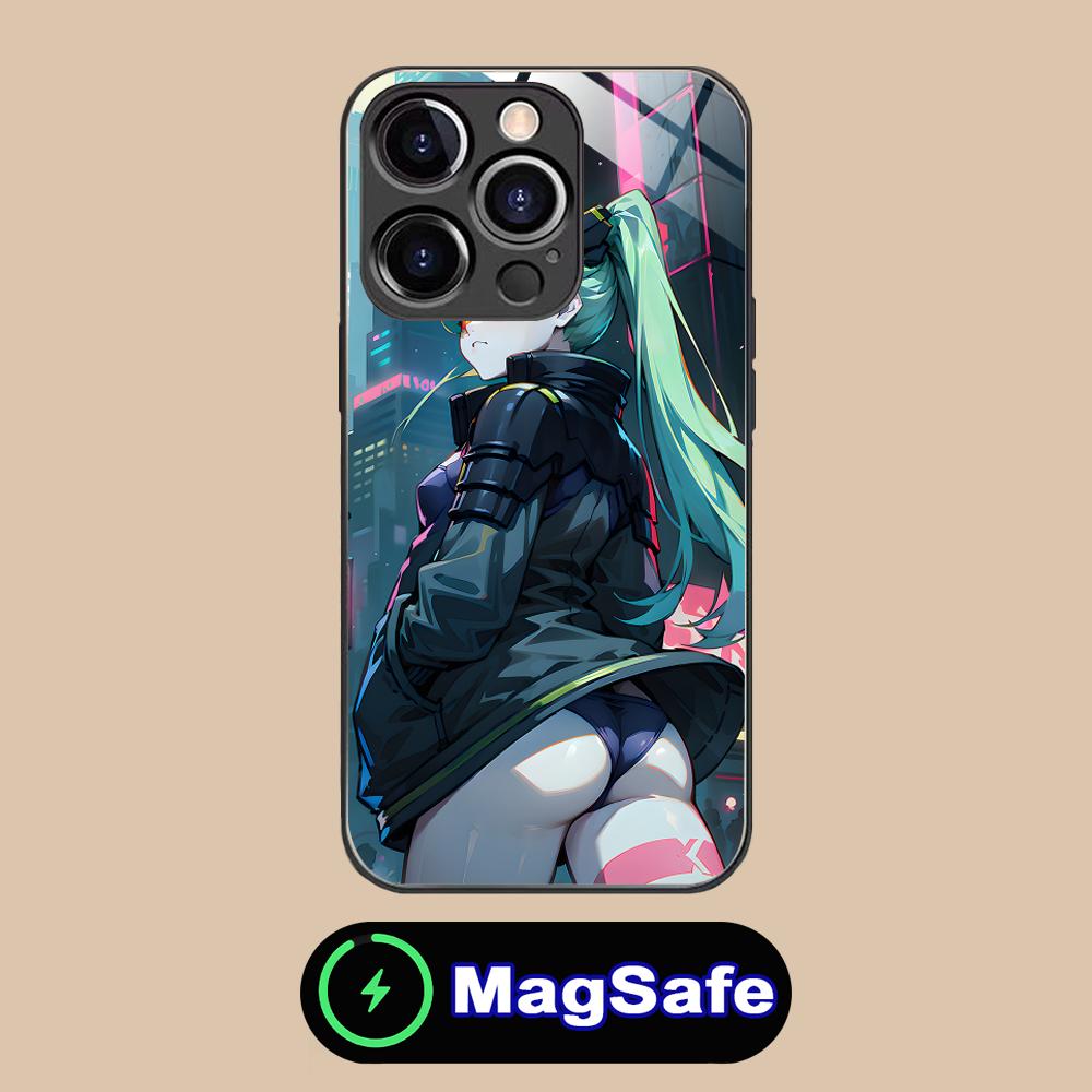 Punk Girl Rebecca Mobile Phone Case for iPhone 17 16 15 14 13 12 11 Air Pro Max Plus Mini MagSafe Glass Colorful Cover Luxury