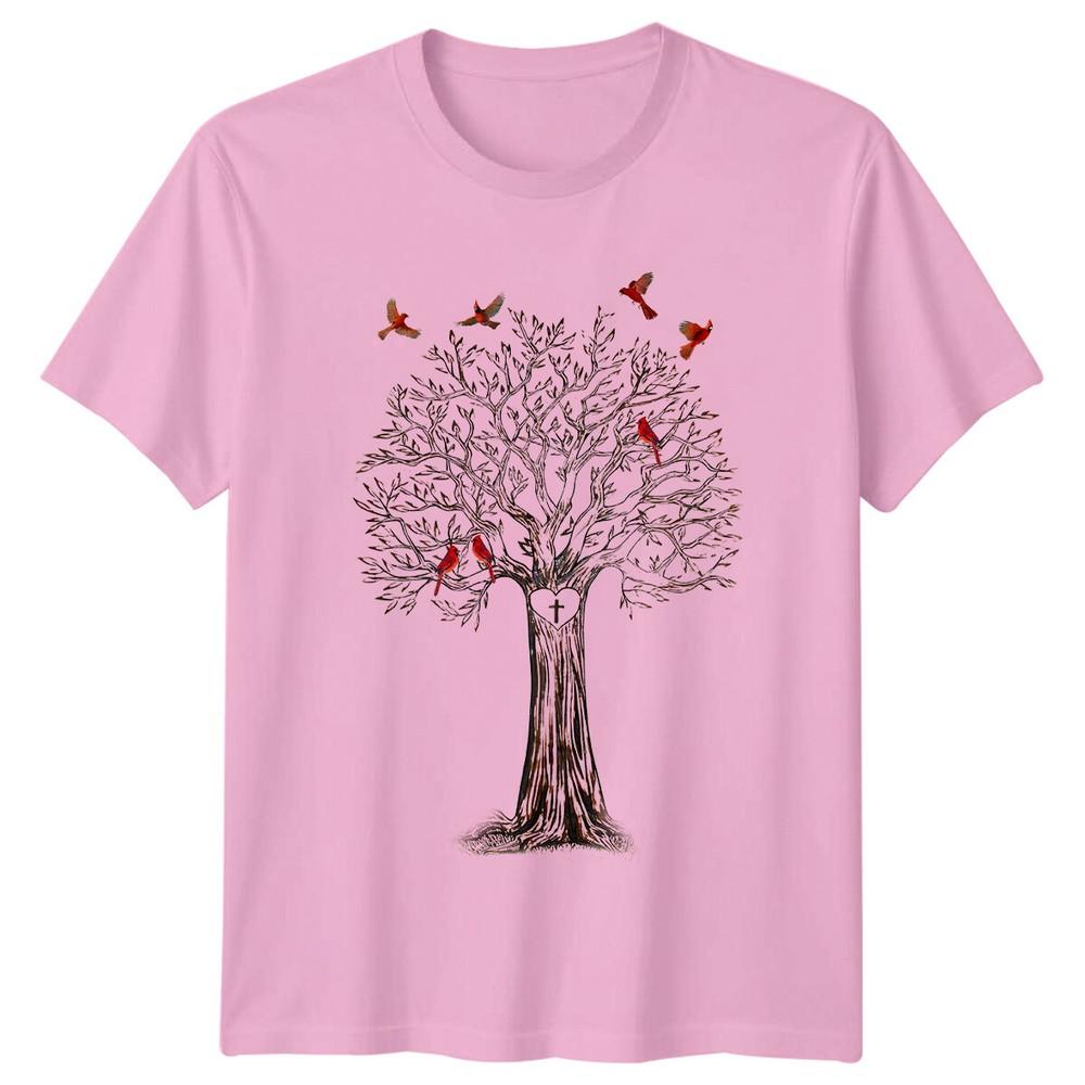 Memorial Tree With Cardinals Heart Cross Sympathy Loss Grief TShirt