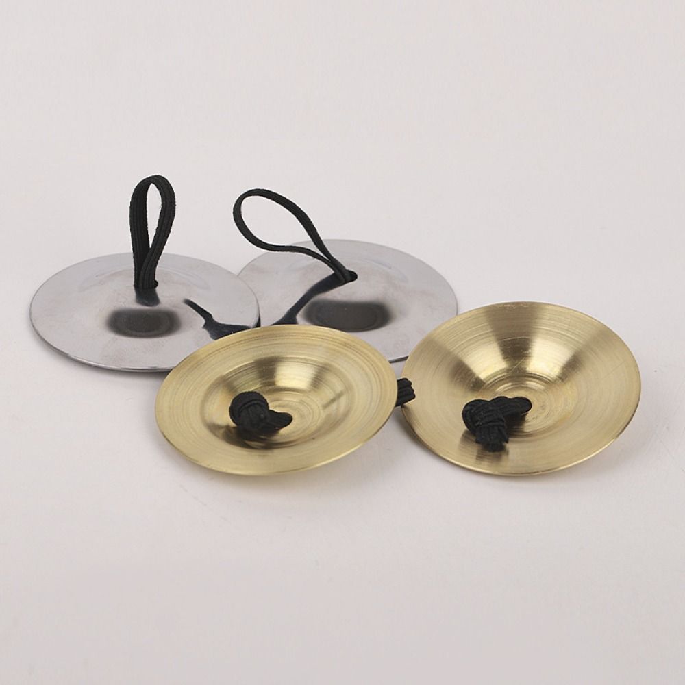 2Pcs Mini Finger Cymbal Portable Percussion Instrument Durable Finger Dial Pads  Dancing Accessories