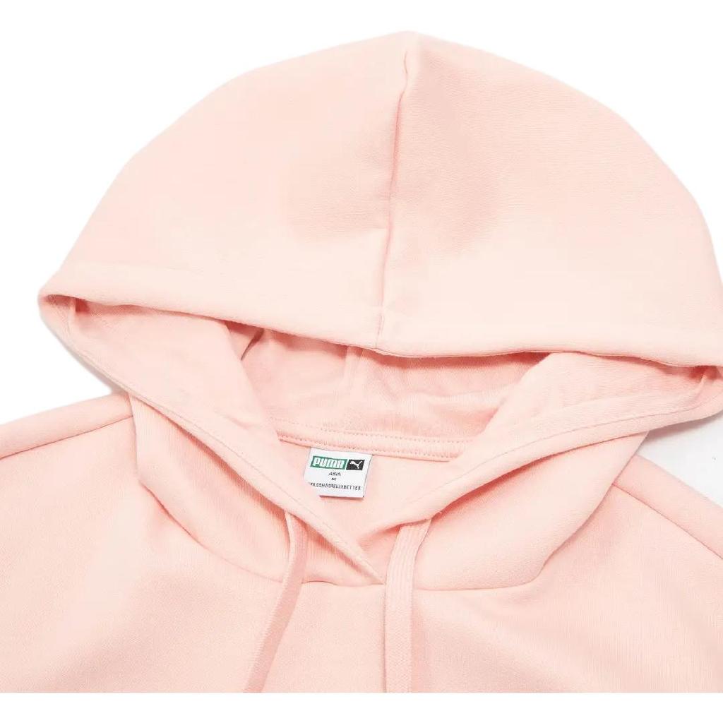 Puma Logo Print Outdoor Casual Hooded Pullover Long Sleeve Sweatshirt Women Sweatshirt Light-Pink 627883-92
