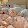 Dachshund Bowknot Chenille Embroidered Cotton Quilt Set - Soft, Skin-Friendly, Four or Three-Piece Dormitory Set