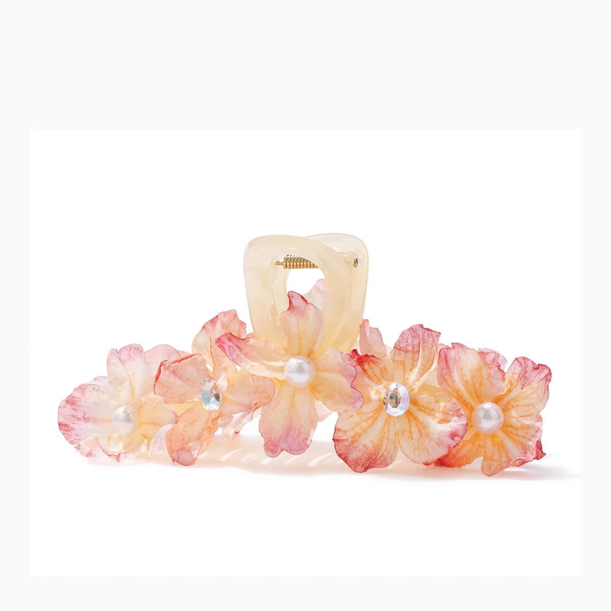 

Summer Pearl Flower Catching Clip Women New Large Back Of Head Half Tie Hair High Grade Hairpin розовый