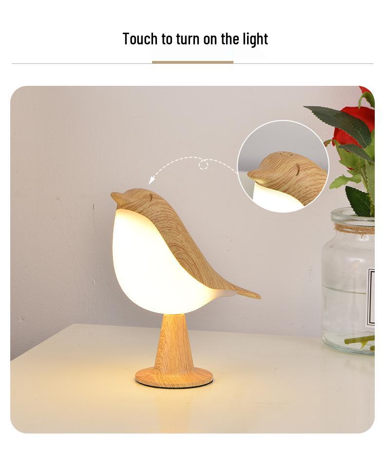 Creative Magpie Aroma LED Bird Night Light: Touch-Activated Bedside & Car Decor Lamp