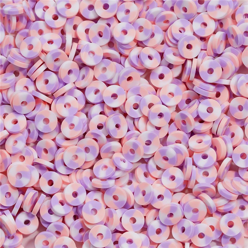 350pcs 6mm Flat Round Polymer Clay Beads Loose Spacer Beads for Jewelry Making DIY Needlework Bracelet Necklace Accessories