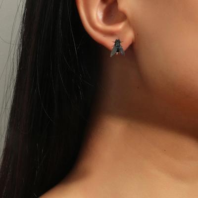 Boucles d'oreilles Puce Noire Yousheng Boucles d'oreilles Insectes Simulés 3D Boucles d'oreilles Mouche Miniature Réaliste Bijoux Légers Cadeau Farce pour Lui Elle