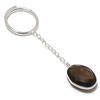 Natural Smoky Topaz Gemstone 925 Sterling Silver Jewelry Keychain 3.15" ETC-13849