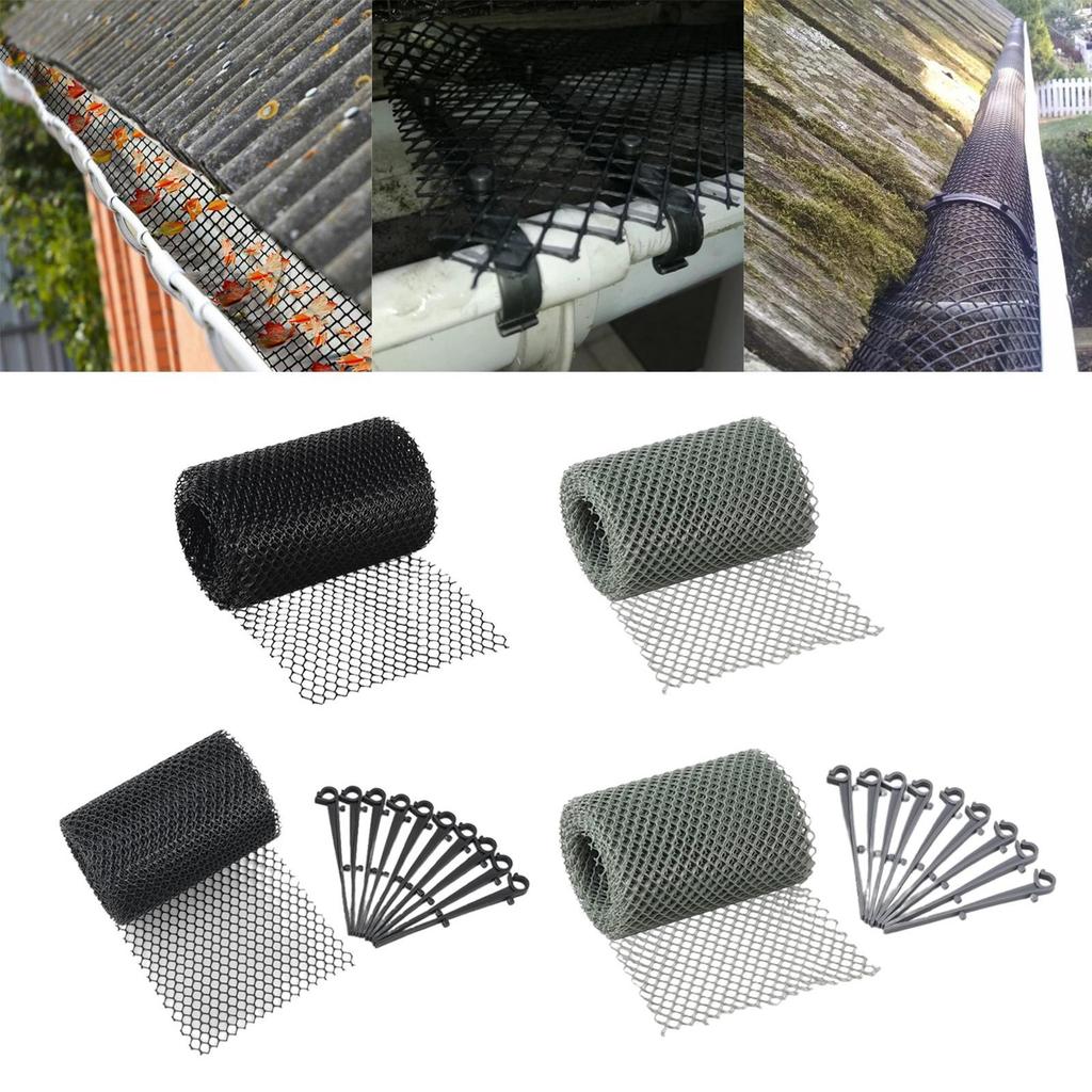 Gutter Downspout Leaf Guard Mesh 6m Anti Clogging Strainer Filter for Roof Garden Drain Protection
